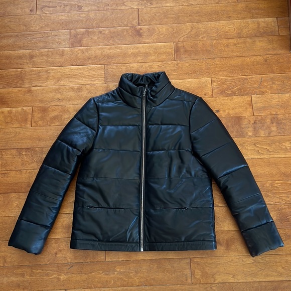 Bod & Christensen Leather Puffer Jacket - Picture 1 of 5